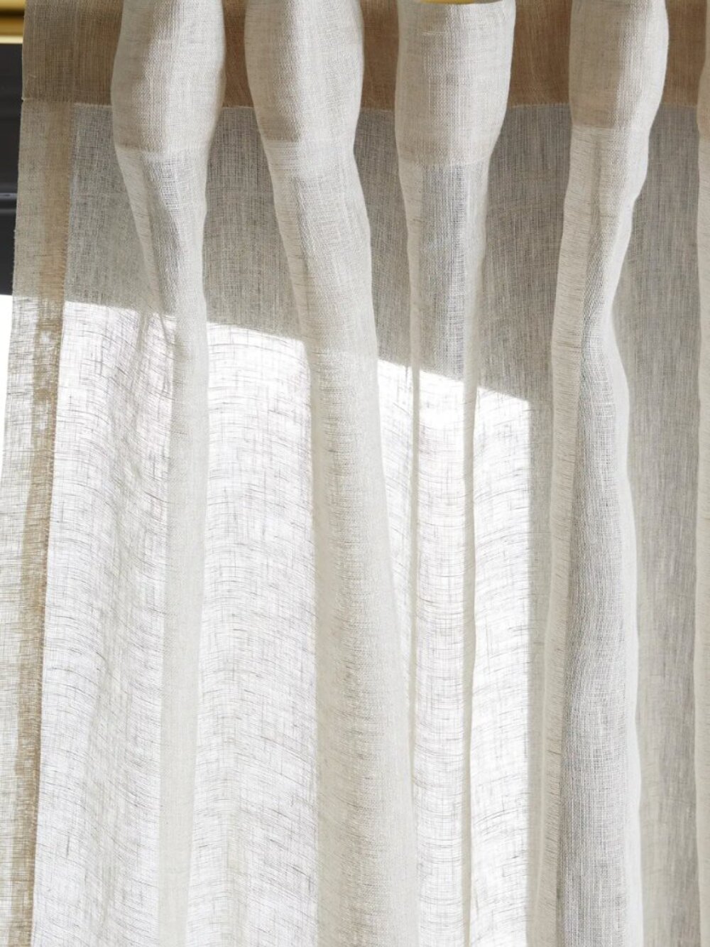 Quince Set of 2 European Linen Sheer Curtains Flax 48 x 108 NWOT, Two Panels - Picture 2 of 4